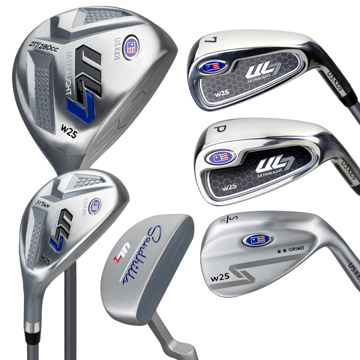 UL7 45 6 Club Stand Set, All Graphite, Black/ Right / Pink/White