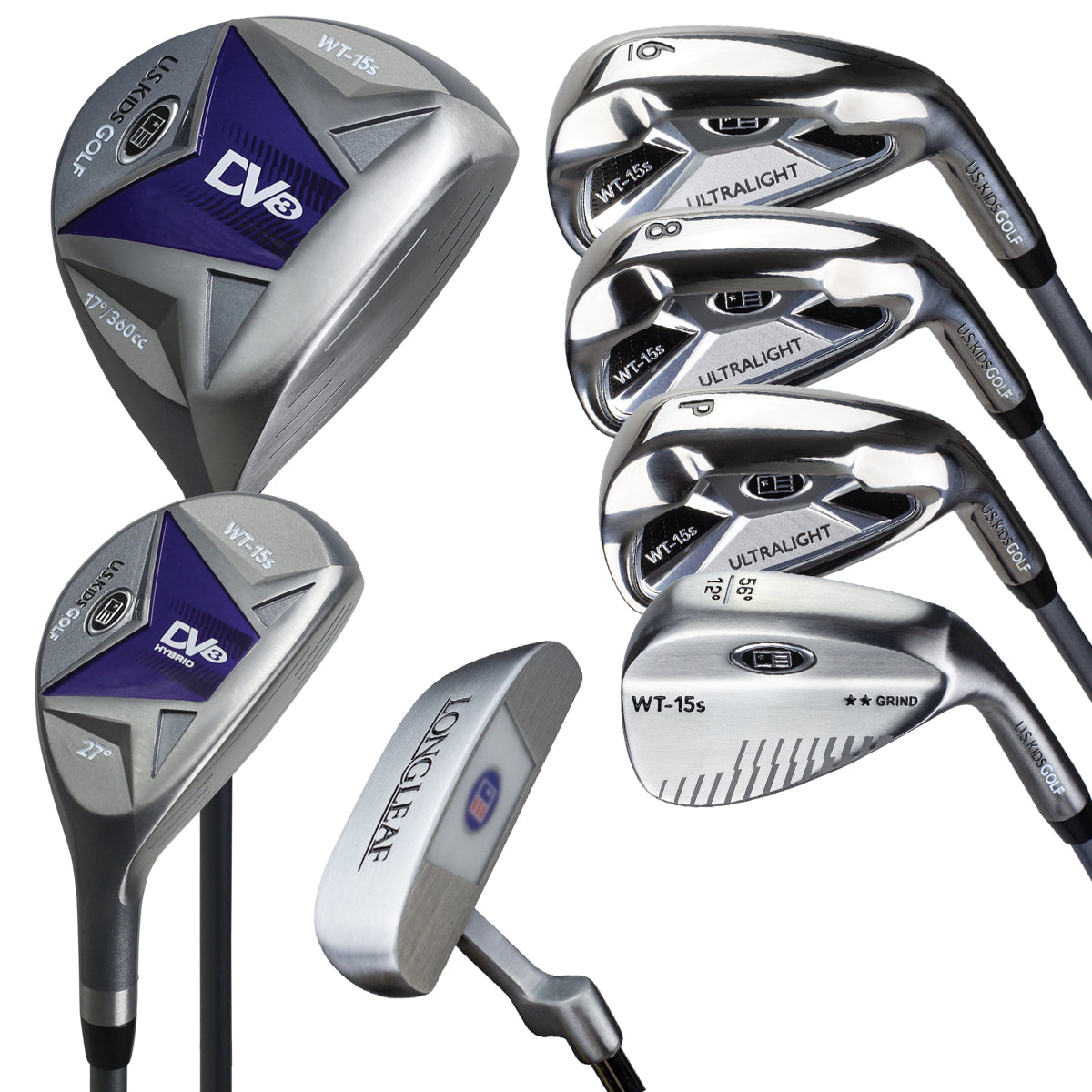 UL54-s 7 Club DV3 Stand Set, All Graphite, Grey/ Right / Red/Blue/White