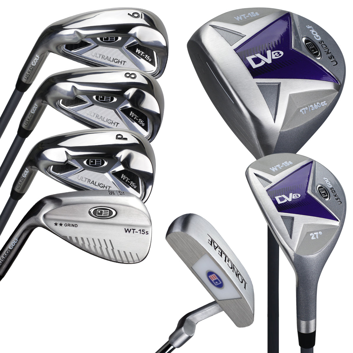 UL54-s 7 Club DV3 Stand Set, All Graphite, Grey/ Left / Red/Blue/White