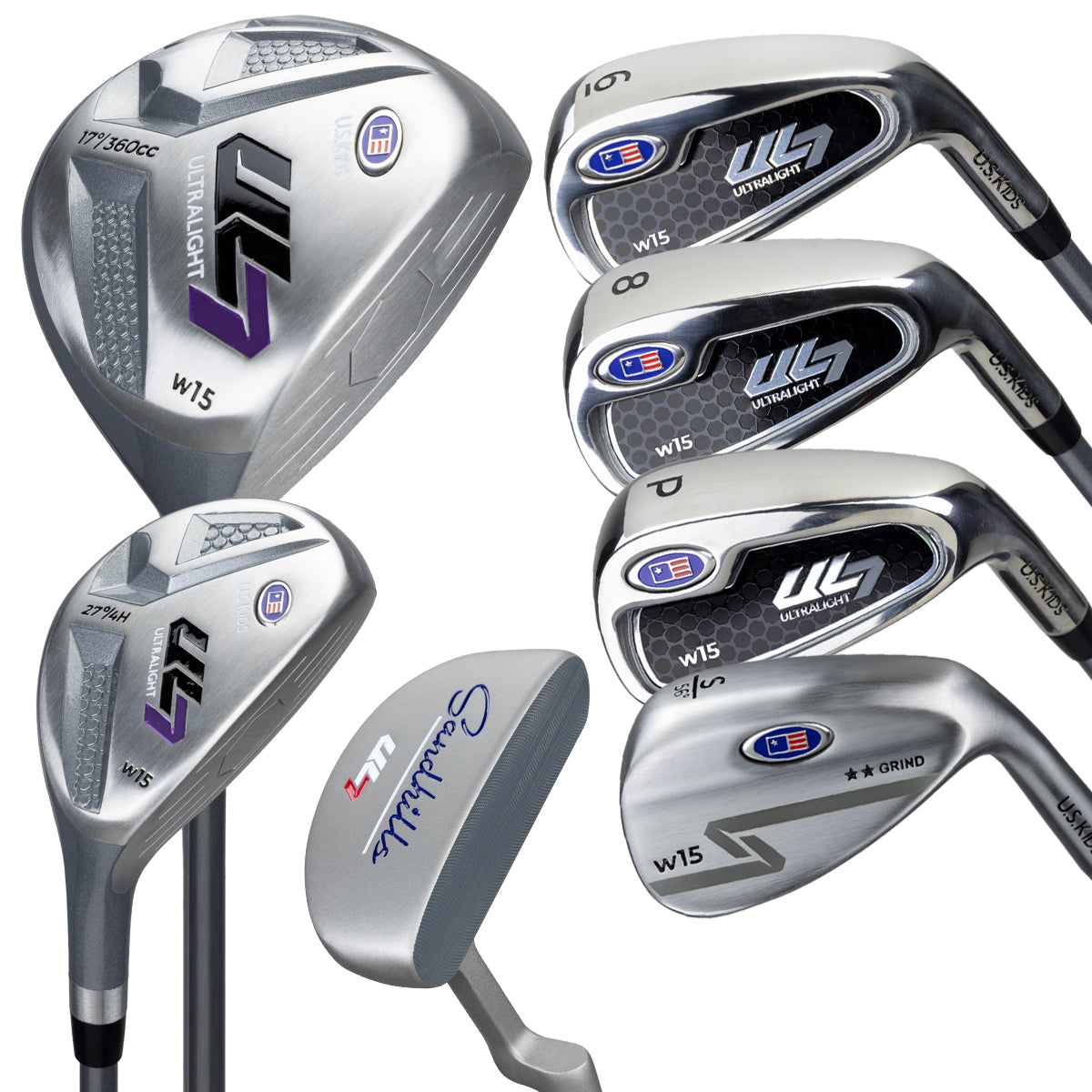 UL7 54 7 Club Stand Set, All Graphite, Black/ Right / White/Pink