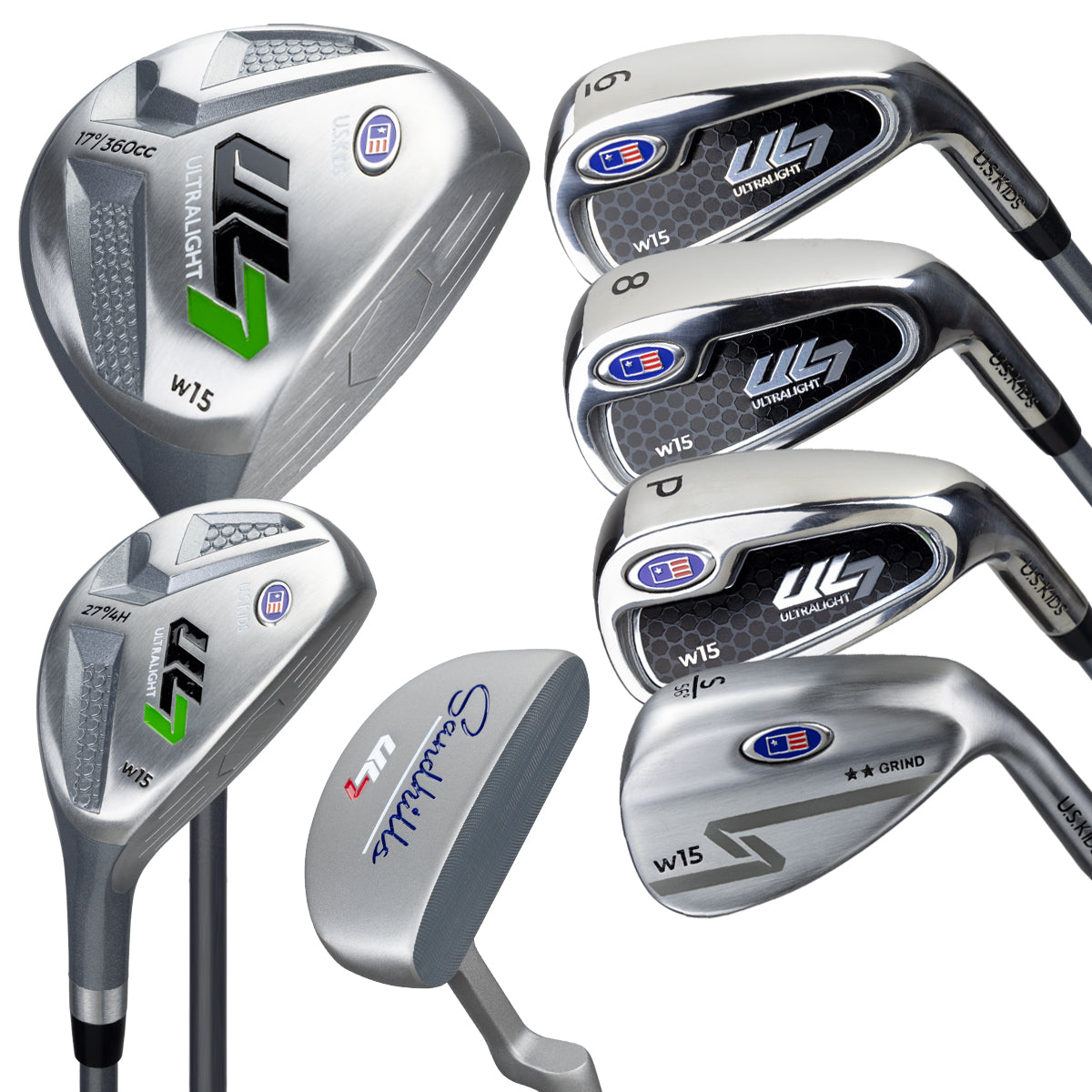 UL7 57 7 Club Stand Set, All Graphite, Black/ Right / Navy/Red