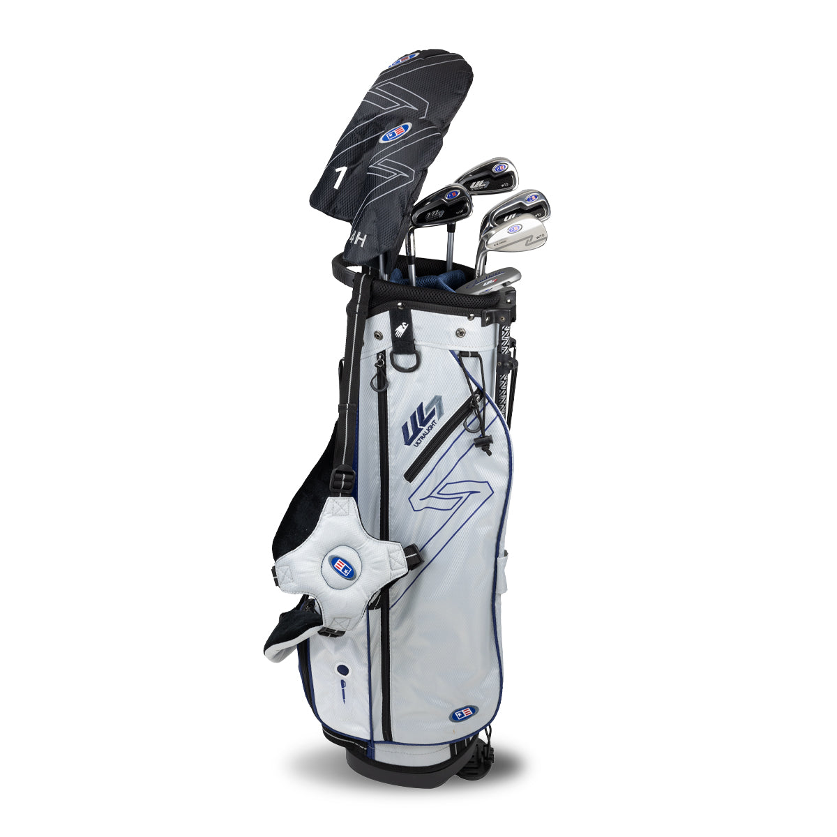 UL7 60 7 Club Stand Set, All Graphite, Black/Maroon Bag Left / Silver/Navy