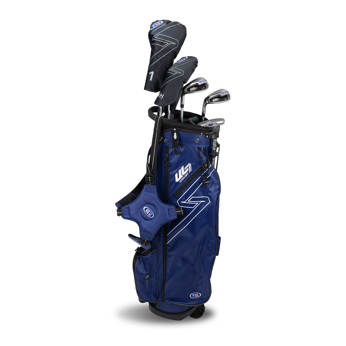 UL7 63 5 Club Stand Set, All Graphite, Black/Gold Bag Left / Navy/Navy