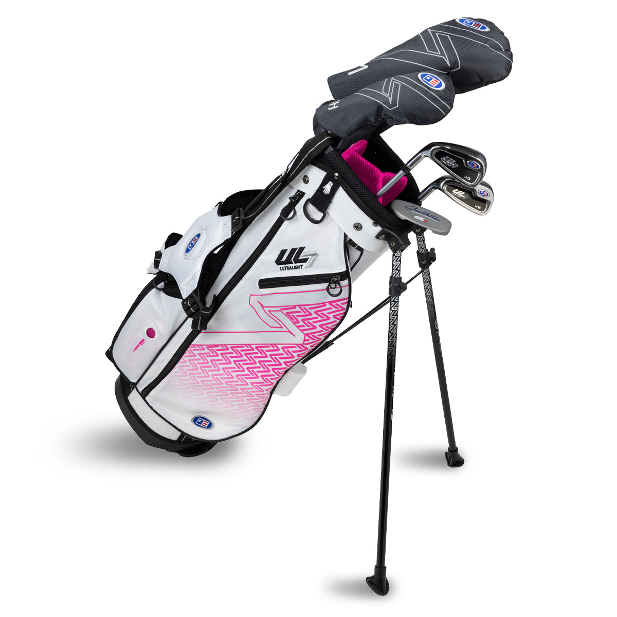 UL7 54 5 Club Stand Set, All Graphite, Black/ Left / White/Pink