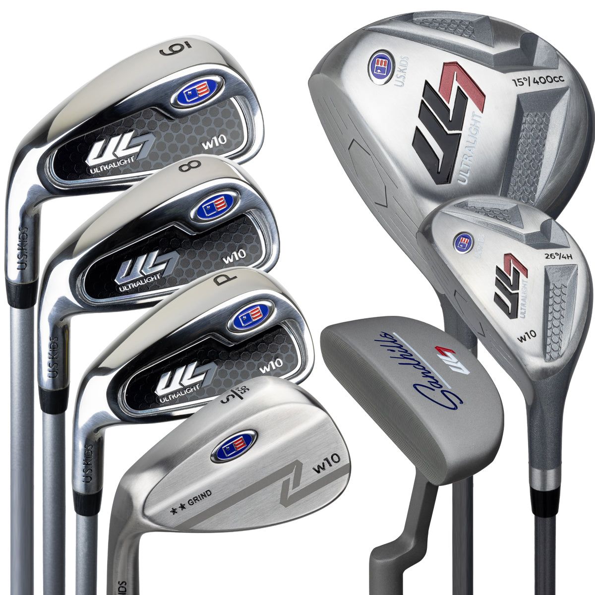 UL7 60 7 Club Stand Set, All Graphite, Black/Maroon Bag Left / Black/Maroon