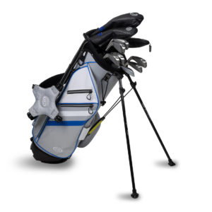 TS5-57  10 Club Stand Set Combo, Silver/White/Blue Bag